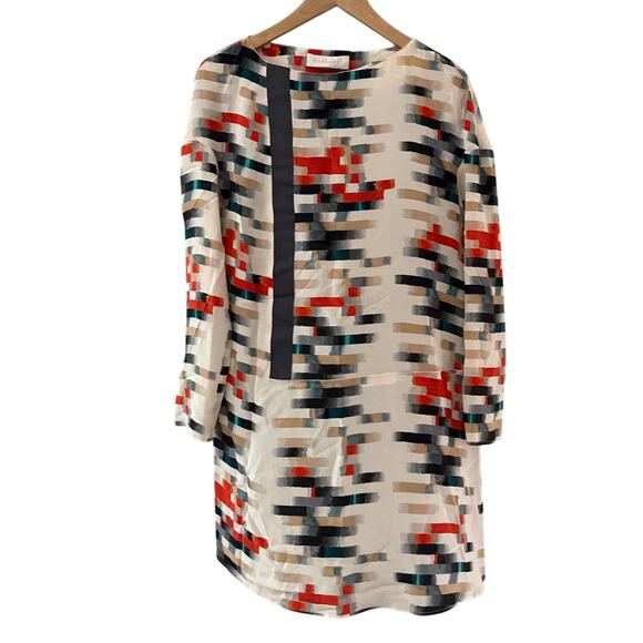 Cacharel Silk Abstract Print Midi Dress Multicolor Size 8 - Picture 4 of 10